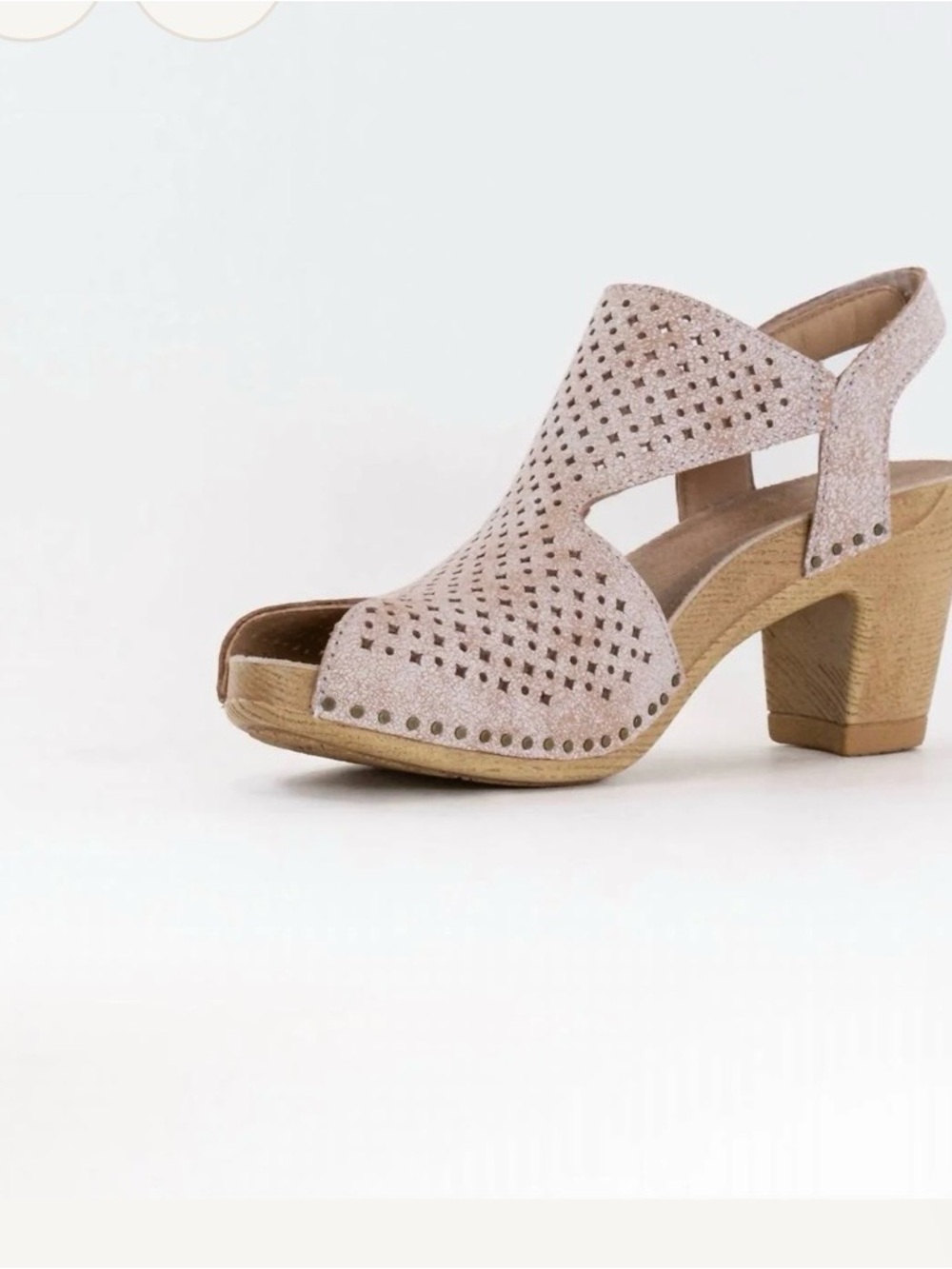 Dansko Blush Perforated Open-Toe Block Heel Sandal